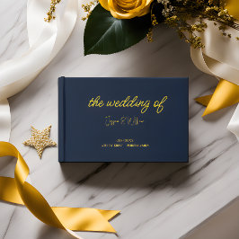 Libro de invitados Guay Classic Navy Blue and Gold