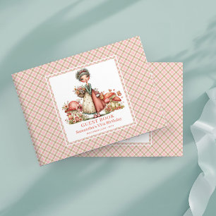 Libro de invitados Hongo Rosa Cumpleaños 5 Hada Li