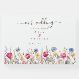 Libro de invitados jardín boho flores silvestres c