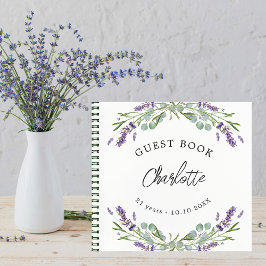 Libro de invitados lavender violet eucalyptus