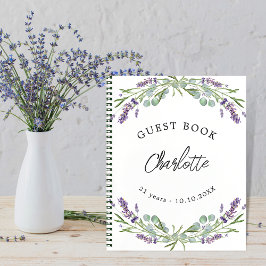 Libro de invitados lavender violet eucalyptus
