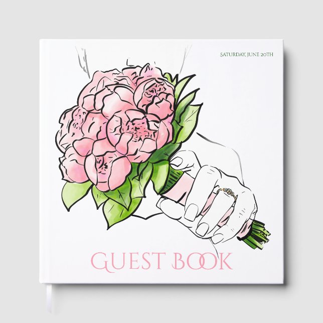 Libro de Invitados - Mano de Novia con Anillo y Pe (Anverso)