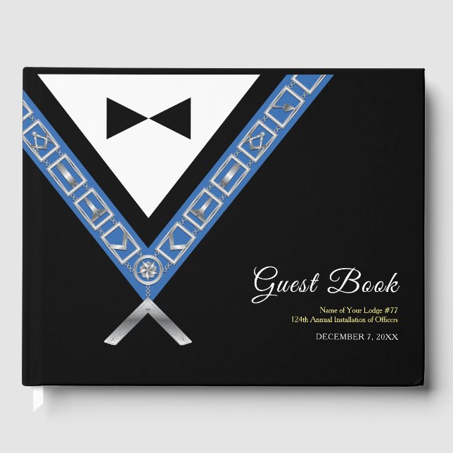 Libro de invitados Masónico | Oficial masón Jewels (Anverso)