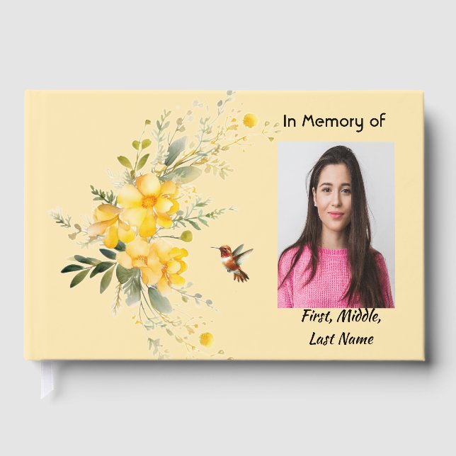 Libro de Invitados Memorial Colibrí Rosas Amarilla (Anverso)