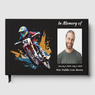 Libro de Invitados Memorial Foto Motocicleta Perso