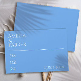 Libro de invitados minimalista de Boda azul