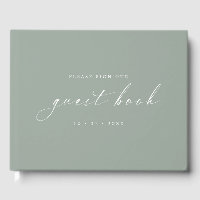 Libro de invitados minimalista de eucalipto para b