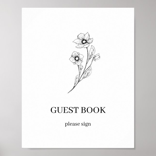 Libro de Invitados Minimalista Señal de Boda Sophi (Frente)