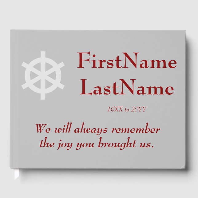 Libro de invitados minimalista y simple sobre fune (Anverso)