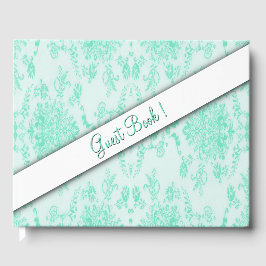 Libro de invitados Mint Green Damask