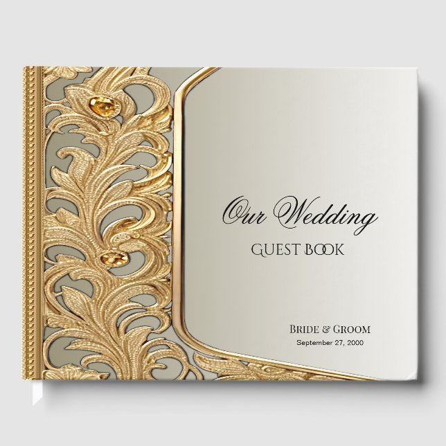 Libro de invitados moderno de oro (Anverso)