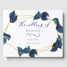 Libro de invitados: Moderno y profundo añil azul y