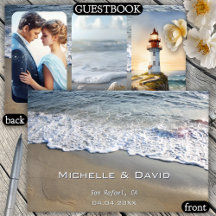 Libro de invitados Nautical Beach Wedding Photo