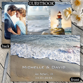 Libro de invitados Nautical Beach Wedding Photo