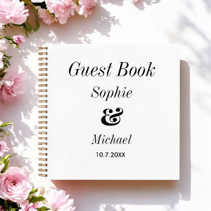 Libro de invitados negro blanco para boda