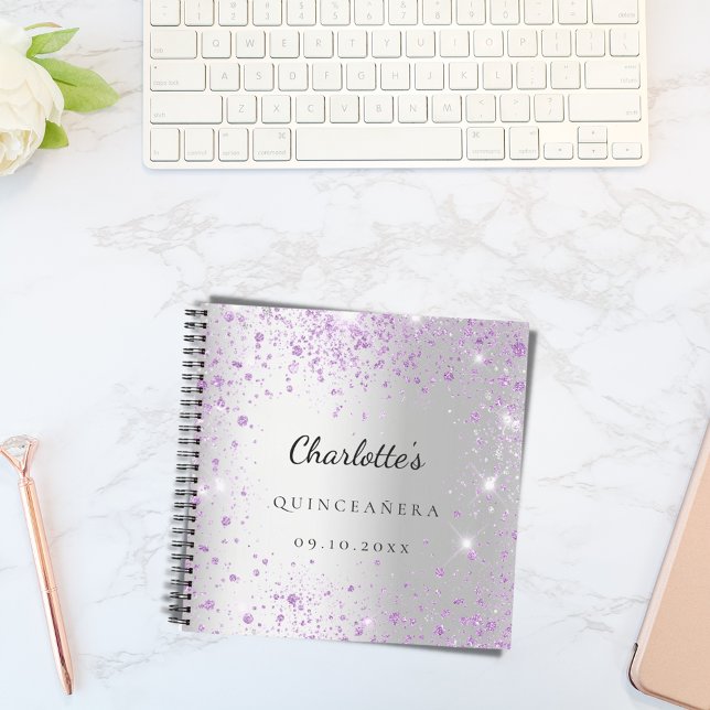 Libro de invitados Nombre del purpurina púrpura pl (Subido por el creador)