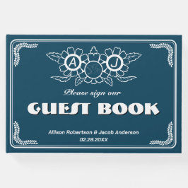 Libro de invitados Ocean Blue & White Boda