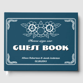 Libro de invitados Ocean Blue & White Boda