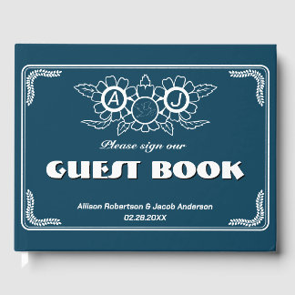 Libro de invitados Ocean Blue & White Boda