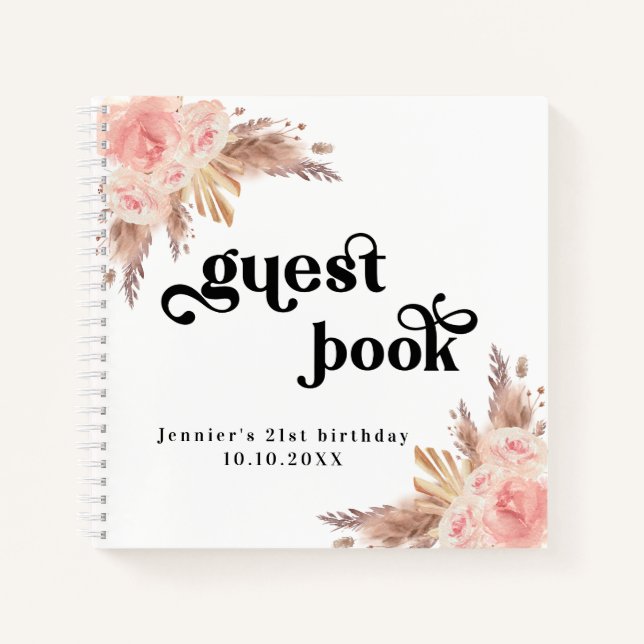 Libro de invitados pampas pampas pasto rosa (Anverso)