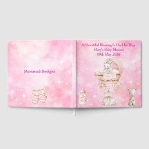 Libro de invitados para baby shower con estampado 