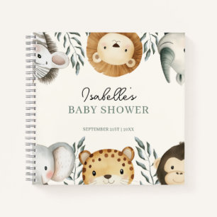 Libro de invitados para baby shower de animales de