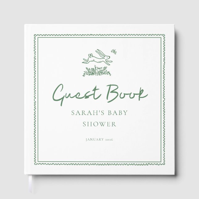 Libro de invitados para baby shower de conejito (Anverso)