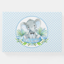 Libro de invitados para baby shower de elefante ni