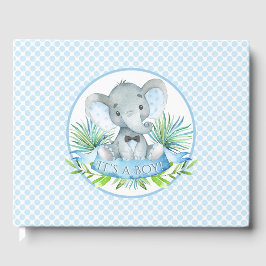 Libro de invitados para baby shower de elefante ni