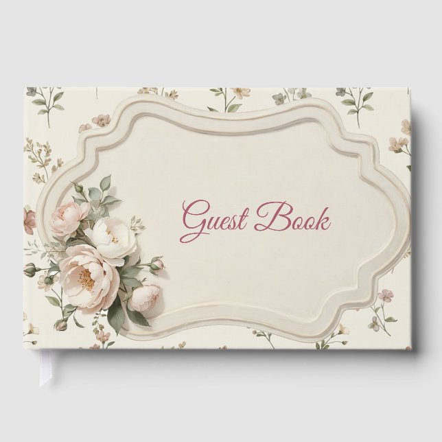 Libro de invitados para baby shower de flores Firs (Anverso)