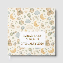 Libro de invitados para baby shower de osito de pe