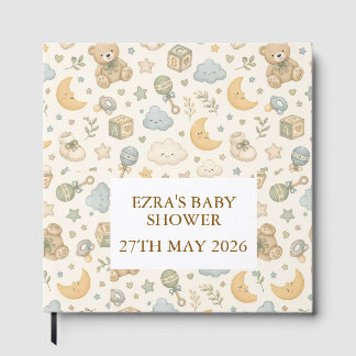 Libro de invitados para baby shower de osito de pe