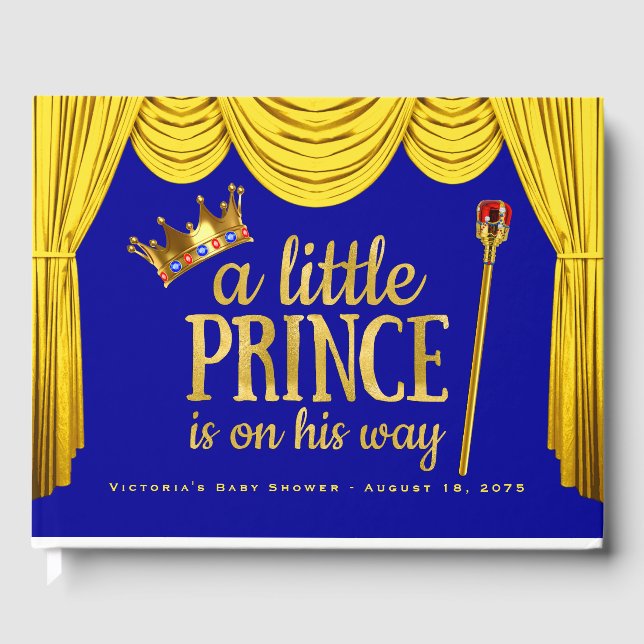 Libro de invitados para baby shower de Príncipe Re (Anverso)