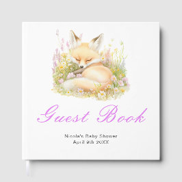 Libro de invitados para baby shower de zorro de pr