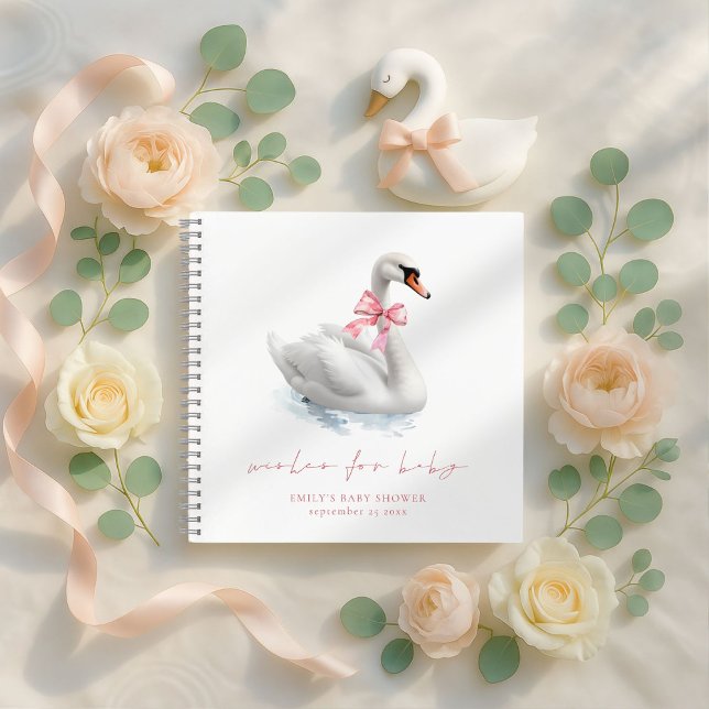 Libro de invitados para baby shower del cisne eleg (Subido por el creador)