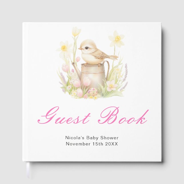 Libro de invitados para baby shower Llantén de páj (Anverso)