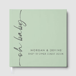 Libro de invitados para baby shower Oh Baby Green