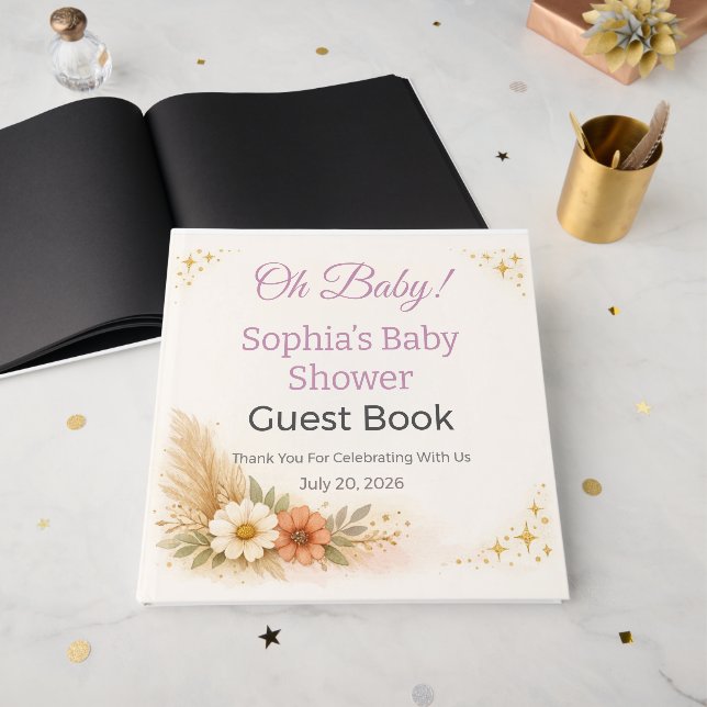 Libro de Invitados para Baby Shower | Recuerdo Ele (Anverso Abierto)