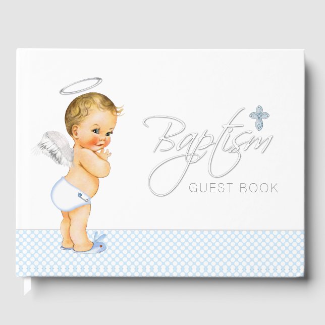 Libro de invitados para bautizo de niños (Anverso)