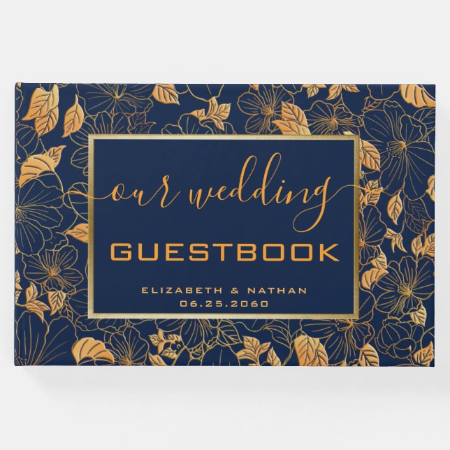 Libro de invitados para Boda azul de la Marina Flo (Anverso)