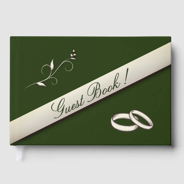 Libro de invitados para boda Hunter Green (Anverso)