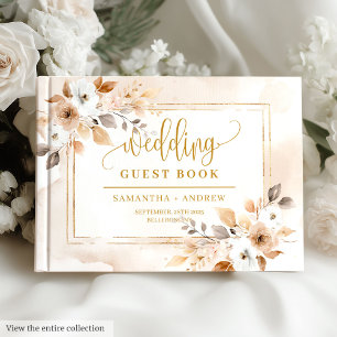 Libro de invitados para Bodas de Bouquet Beige y B