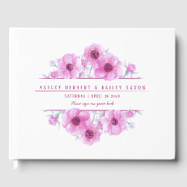 Libro de invitados para bodas de color anémico ros