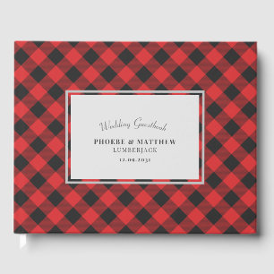 Libro de invitados para Bodas de control rojo y ne