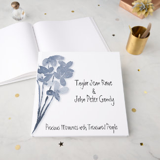 Libro de invitados para Bodas de flores azules sua