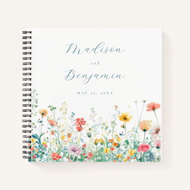 Libro de invitados para Bodas de flores silvestres (Anverso)