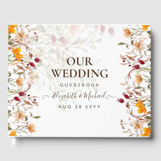 Libro de invitados para Bodas de flores silvestres (Anverso)