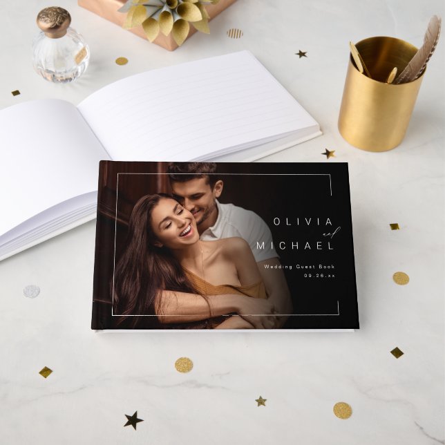 Libro de invitados para bodas de fotografía minima (Anverso Abierto)