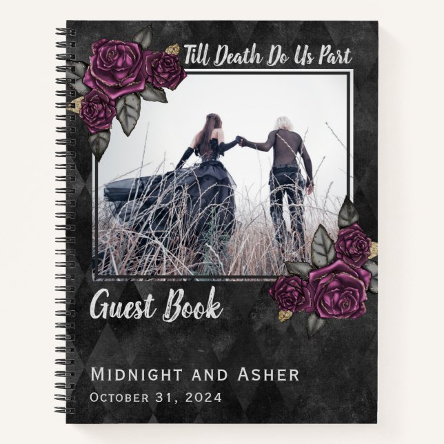 Libro de invitados para Bodas de Rosas góticos (Anverso)