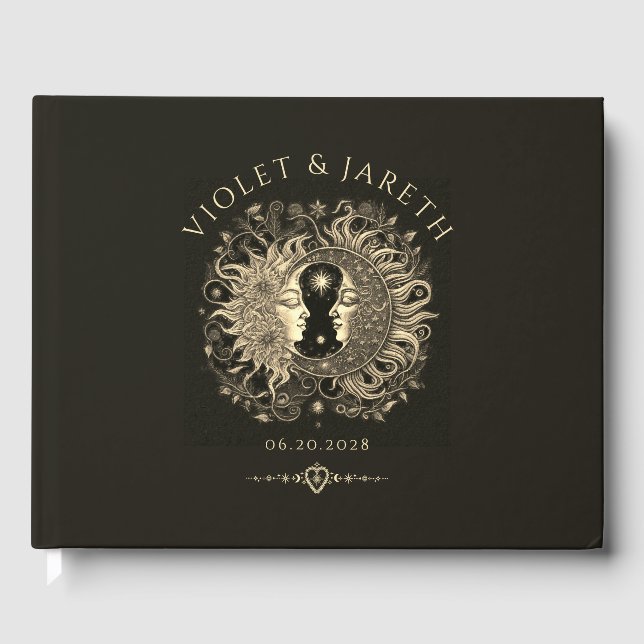 Libro de invitados para Bodas de Sun Moon Celestia (Anverso)